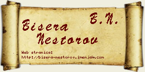 Bisera Nestorov vizit kartica